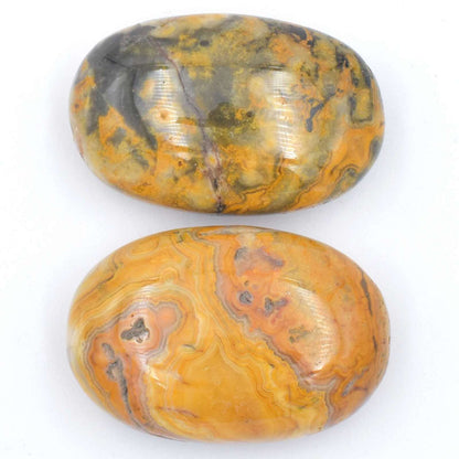 Yellow Crazy Lace Agate Soapstone Carving