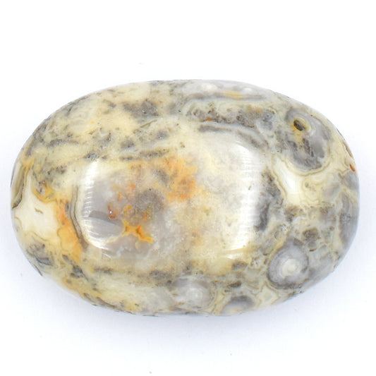 White Crazy Lace Agate Soapstone Carving