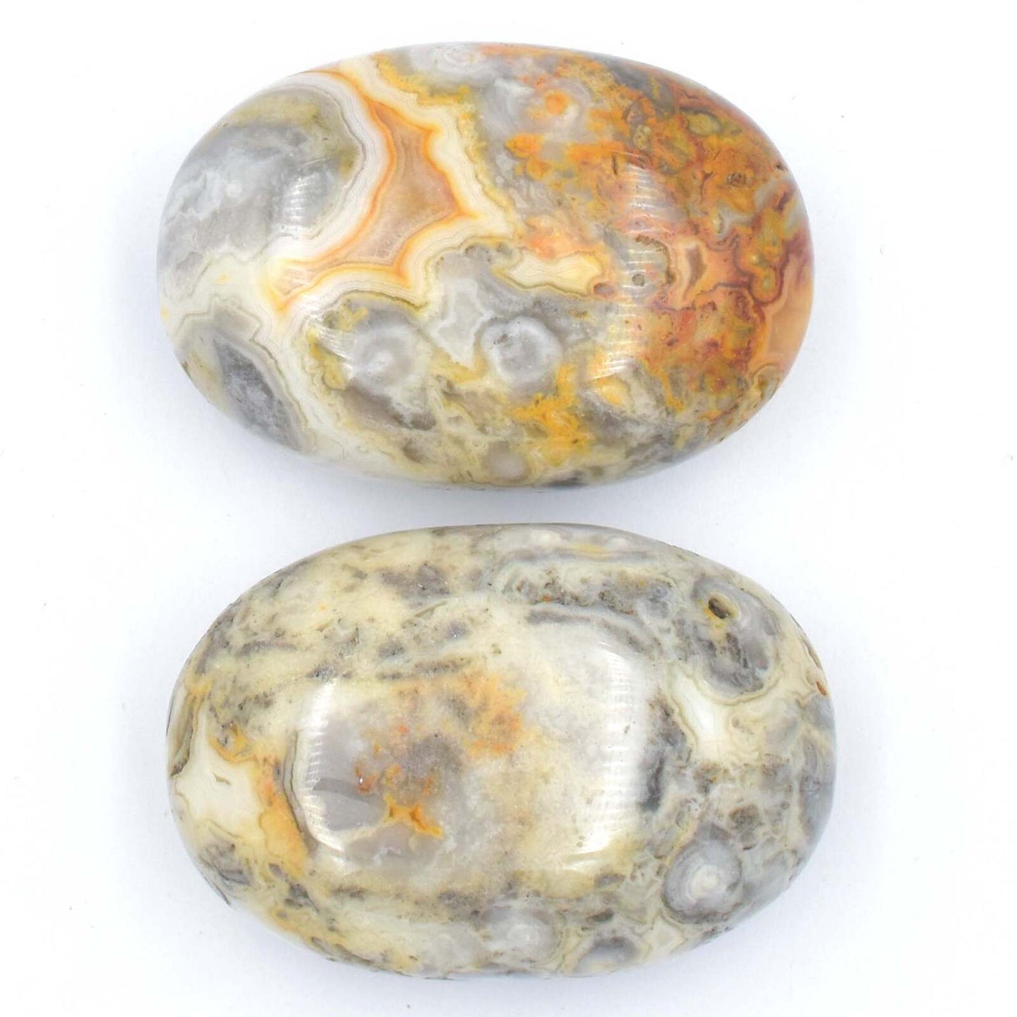 White Crazy Lace Agate Soapstone Carving