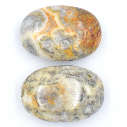 White Crazy Lace Agate Soapstone Carving