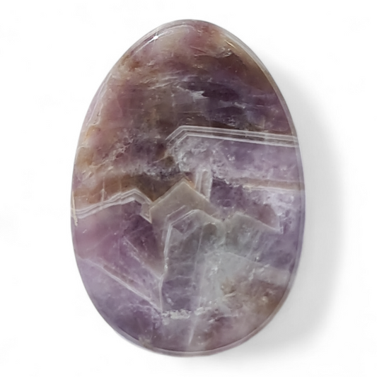 Oval Amythest Chevron Worry Stone