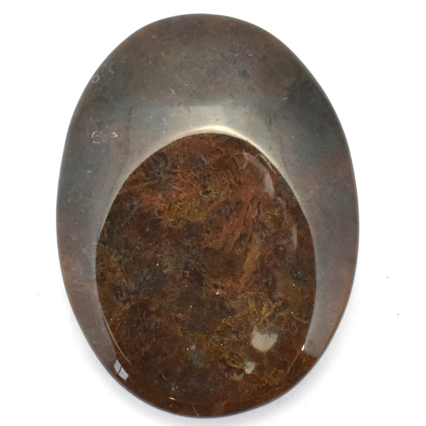 Oval Agate Green Moss Worry Stone