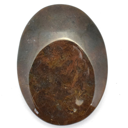 Oval Agate Green Moss Worry Stone