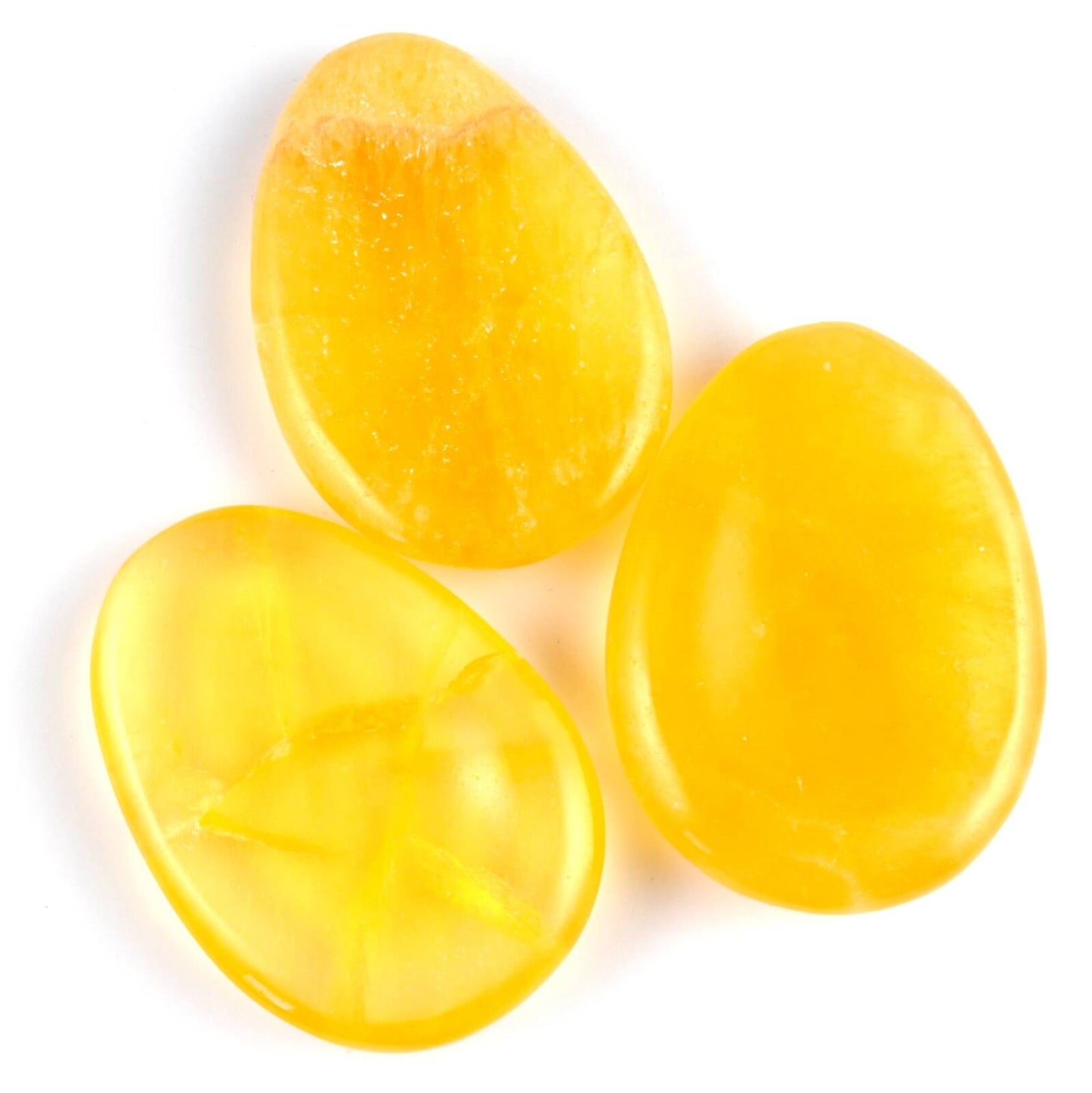 Oval Calcite Orange Worry Stone