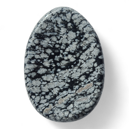 Oval Obsidian Snowflake Worry Stone
