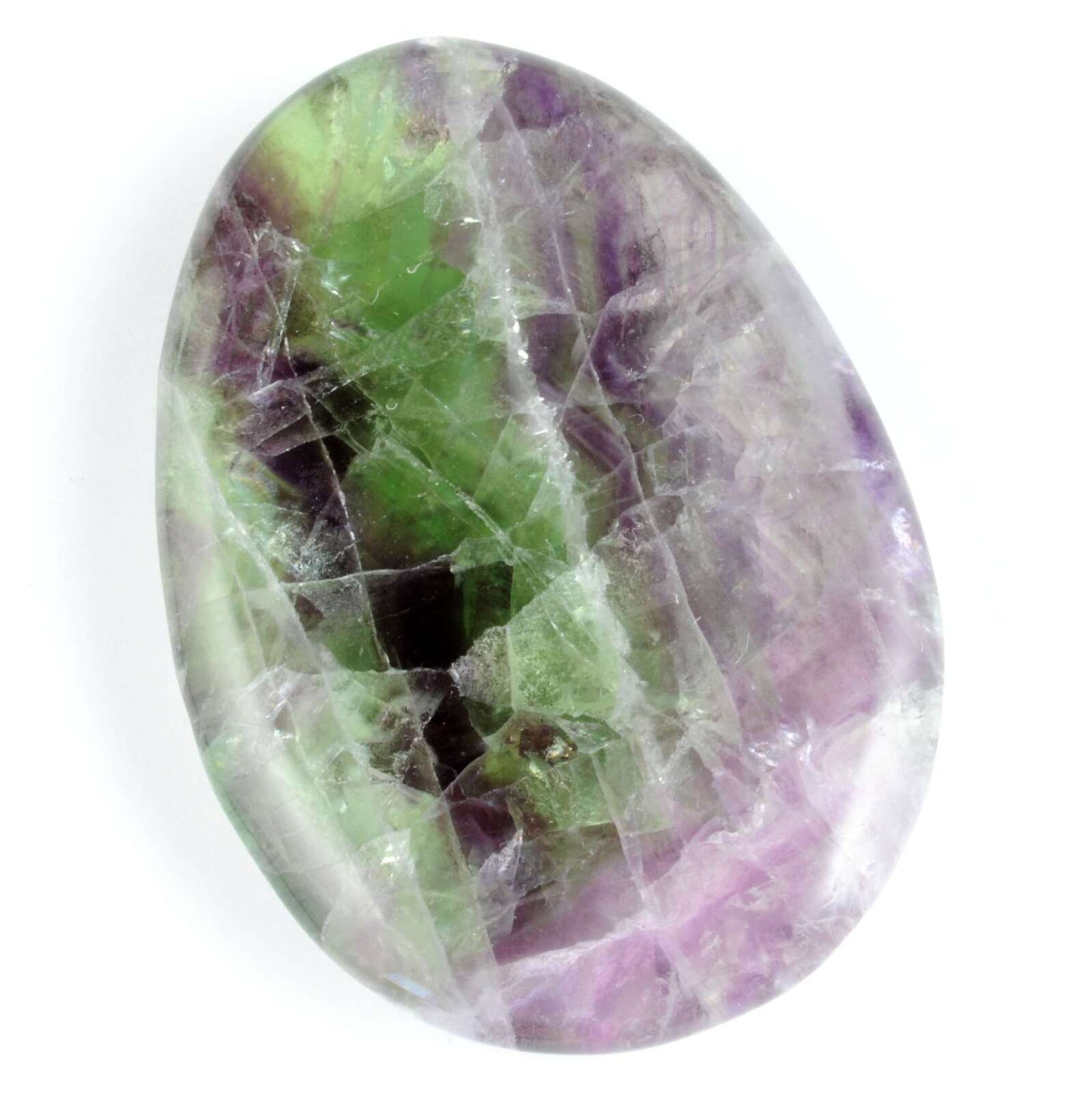 Oval Fluorite Rainbow Worry Stone