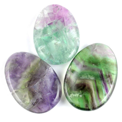 Oval Fluorite Rainbow Worry Stone