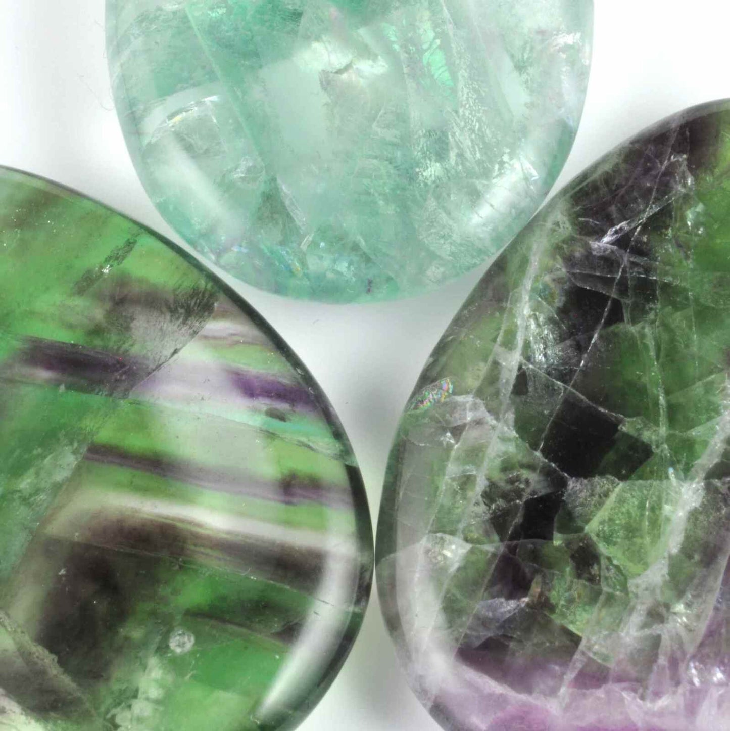 Oval Fluorite Rainbow Worry Stone