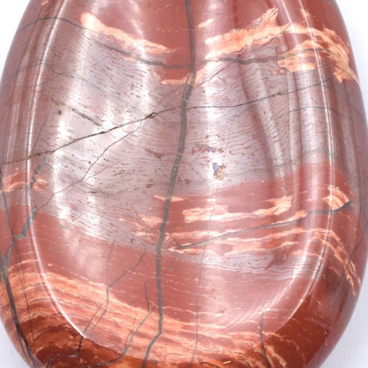Oval Jasper Snakeskin Red Worry Stone