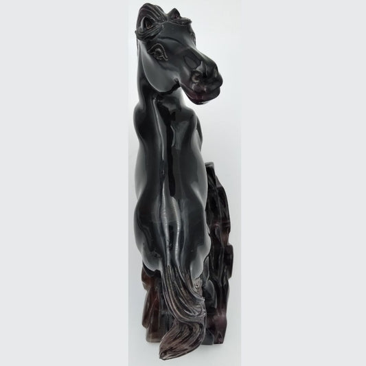 Purple Fluorite Horse Statue Carving