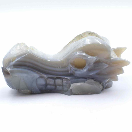 Agate Geode Dragon Head Carving