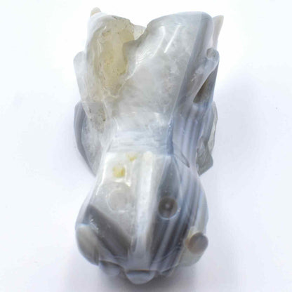 Agate Geode Dragon Head Carving