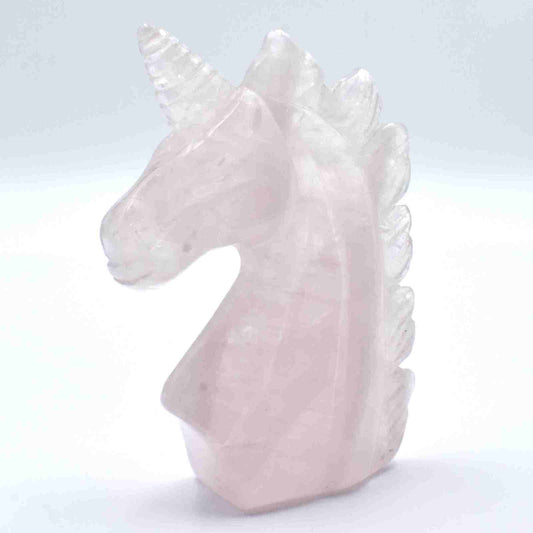 Rose Quartz Unicorn Carving [Large Type 2]